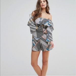 Ruffle Off the Shoulder Romper